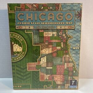 Chicago Prairie Style Neighborhood Map 1000 Piece Puzzle Transit Tees NEW
